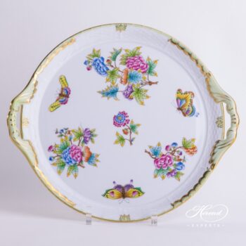 Cake Plate Queen Victoria VBO pattern - Herend porcelain hand painted.