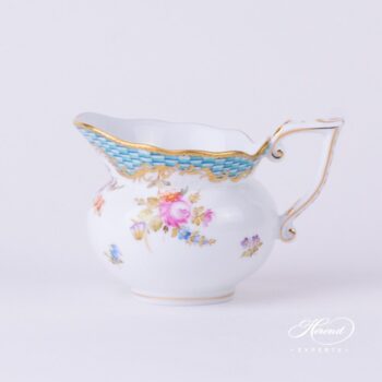 Creamer / Milk Jug 643-0-00 CBTA Flowers w. Square Scale pattern. Herend fine china