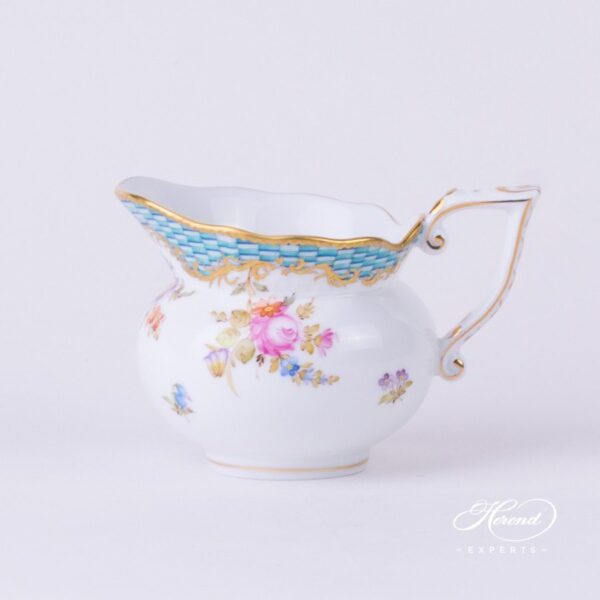 Creamer / Milk Jug 643-0-00 CBTA Flowers w. Square Scale pattern. Herend fine china