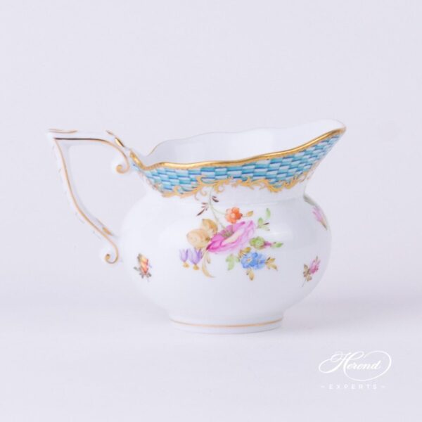 Creamer / Milk Jug 643-0-00 CBTA Flowers w. Square Scale pattern. Herend fine china