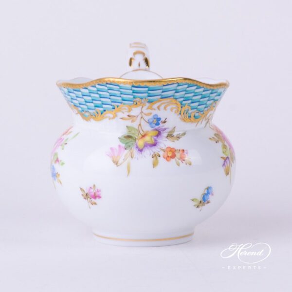 Creamer / Milk Jug 643-0-00 CBTA Flowers w. Square Scale pattern. Herend fine china
