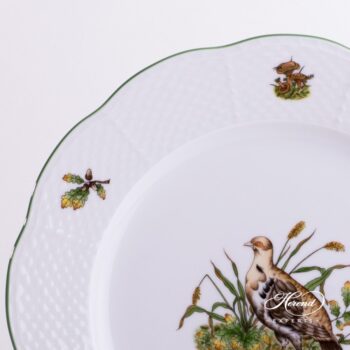 Dinner / Serving Plate 527-0-00 CHTM Forest Animals pattern w. Green rim. Herend fine china