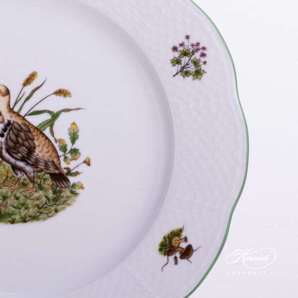 Dinner / Serving Plate 527-0-00 CHTM Forest Animals pattern w. Green rim. Herend fine china