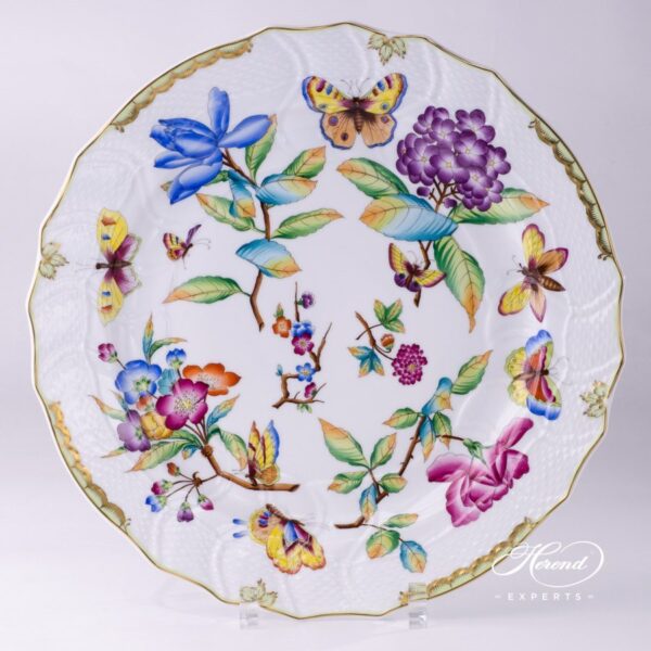 Big Serving Plate / Round Dish 1152-0-00 VICTORIA - Old Queen VICTORIA decor. Herend porcelain hand painted