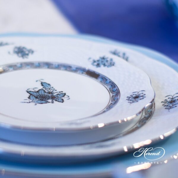 Place Setting 3 piece Apponyi Turquoise ATQ3-PT pattern - Herend fine china.