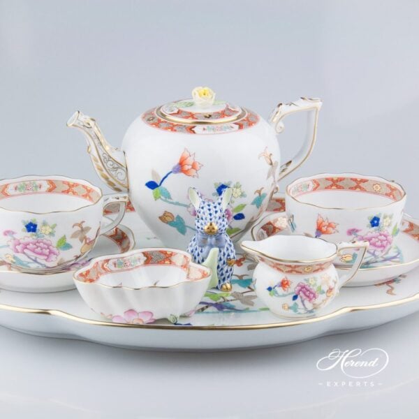 Tea Set for 2 Persons - Herend Shanghai SH design. Herend fine china tableware. Hand painted. Oriental style