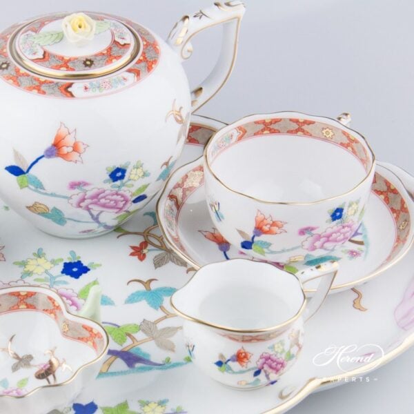 Tea Set for 2 Persons - Herend Shanghai SH design. Herend fine china tableware. Hand painted. Oriental style
