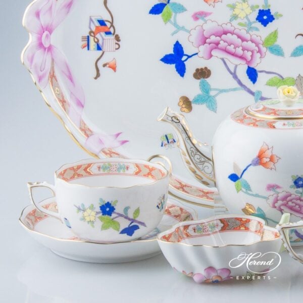 Tea Set for 2 Persons - Herend Shanghai SH design. Herend fine china tableware. Hand painted. Oriental style