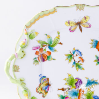 Herend Queen Victoria Cake Plate 430-0-00 VBO green
