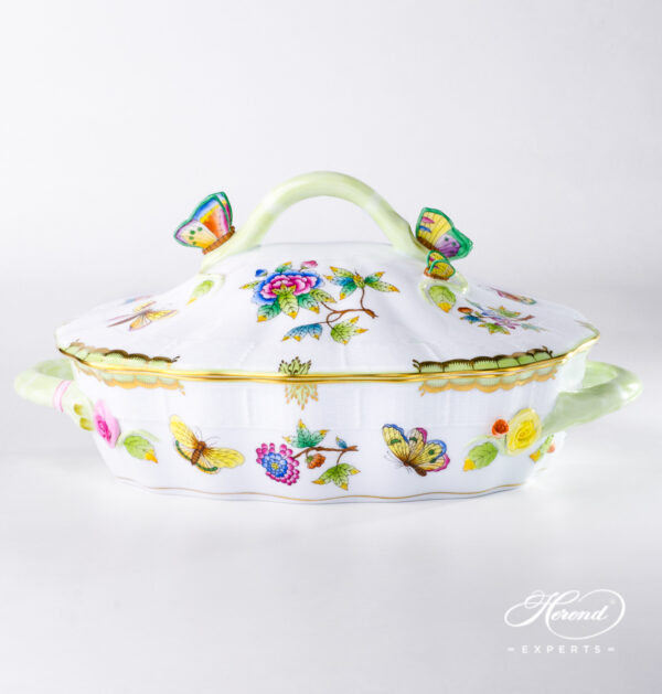 Ragout Dish Queen Victoria VBO green - Herend fine china.
