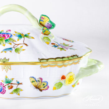 Ragout Dish Queen Victoria VBO green - Herend fine china.