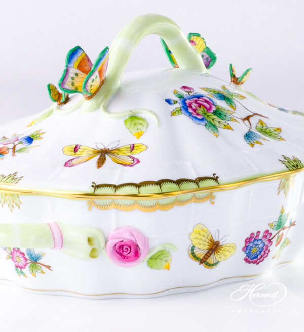 Ragout Dish Queen Victoria VBO green - Herend fine china.