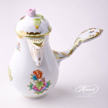 Coffee Pot with Rose Knob 634-0-09 VBO Queen Victoria decor. Herend porcelain tableware. Hand painted