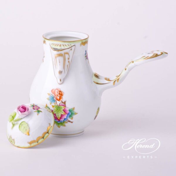 Coffee Pot with Rose Knob 634-0-09 VBO Queen Victoria decor. Herend porcelain tableware. Hand painted