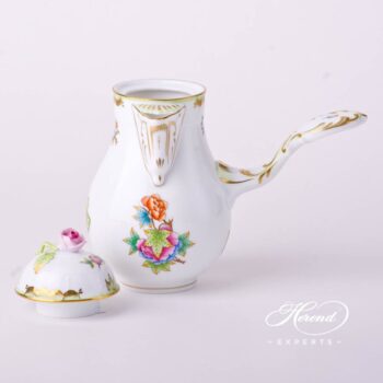 Coffee Pot with Rose Knob 634-0-09 VBO Queen Victoria decor. Herend porcelain tableware. Hand painted