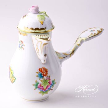 Coffee Pot with Rose Knob 634-0-09 VBO Queen Victoria decor. Herend porcelain tableware. Hand painted