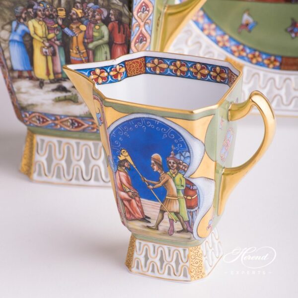 Coffee Set / Espresso Set for 2 Persons - Medieval Miniatures HHVT decor. Limited to: 25 pieces. Herend porcelain hand painted