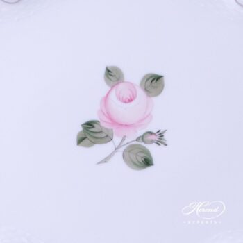 Tray w. Ribbon 400-0-00 VGRS-PT Vienna / Viennese Rose Platinum Simple pattern. Herend porcelain hand painted. Modern version of Viennese Rose design