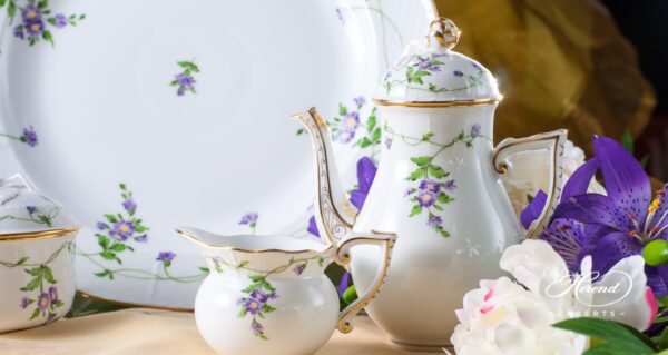 Coffee Set for 2 Persons - Herend Imola Flower Lilac IA design. Herend fine china tableware