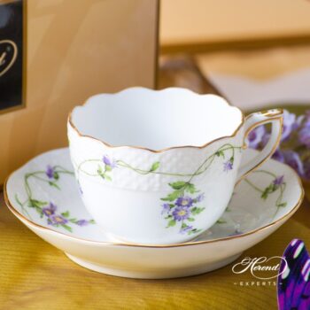 Coffee Set for 2 Persons - Herend Imola Flower Lilac IA design. Herend fine china tableware