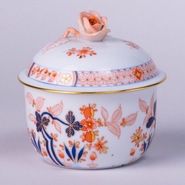 Sugar Basin  w. Rose Knob 2463-0-09 Canton pattern. Herend fine china tableware. Hand painted. Classical Oriental design