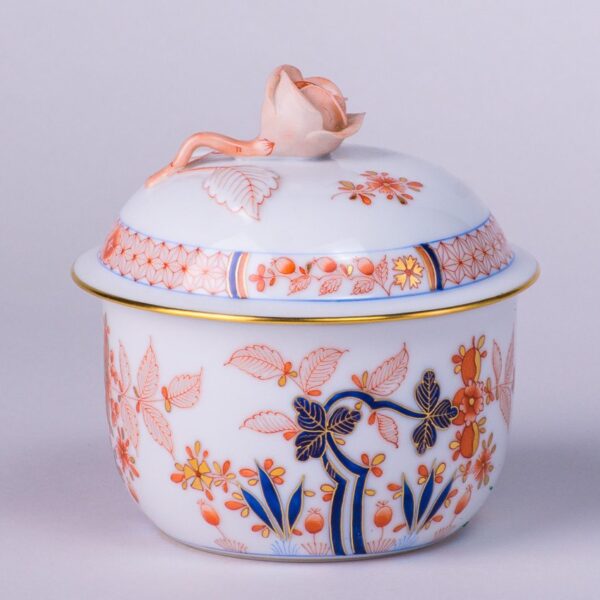 Sugar Basin  w. Rose Knob 2463-0-09 Canton pattern. Herend fine china tableware. Hand painted. Classical Oriental design