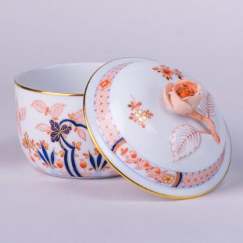 Sugar Basin  w. Rose Knob 2463-0-09 Canton pattern. Herend fine china tableware. Hand painted. Classical Oriental design