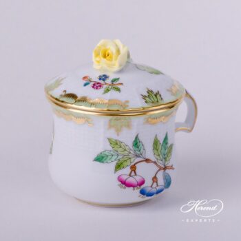 Cream Cup with Rose Knob 385-0-09 VBA Queen Victoria pattern. Herend porcelain