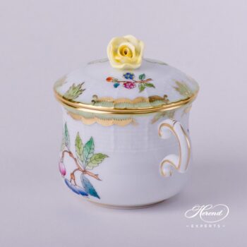 Cream Cup with Rose Knob 385-0-09 VBA Queen Victoria pattern. Herend porcelain