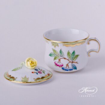 Cream Cup with Rose Knob 385-0-09 VBA Queen Victoria pattern. Herend porcelain