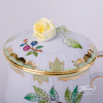Cream Cup with Rose Knob 385-0-09 VBA Queen Victoria pattern. Herend porcelain