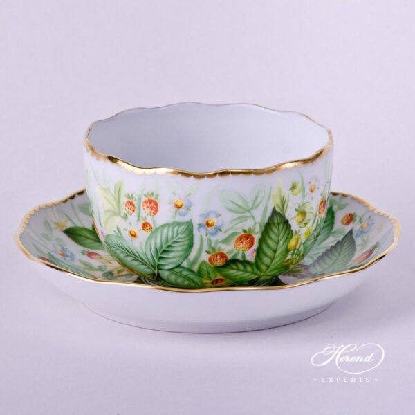 Tea Cup w. Saucer 20724-0-00 FSB Strawberry pattern. Herend fine china