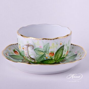Tea Cup w. Saucer 20724-0-00 FSB Strawberry pattern. Herend fine china