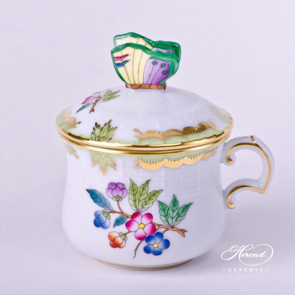 Cream Cup with Butterfly Knob 385-0-17 VBA Queen Victoria pattern. Herend porcelain
