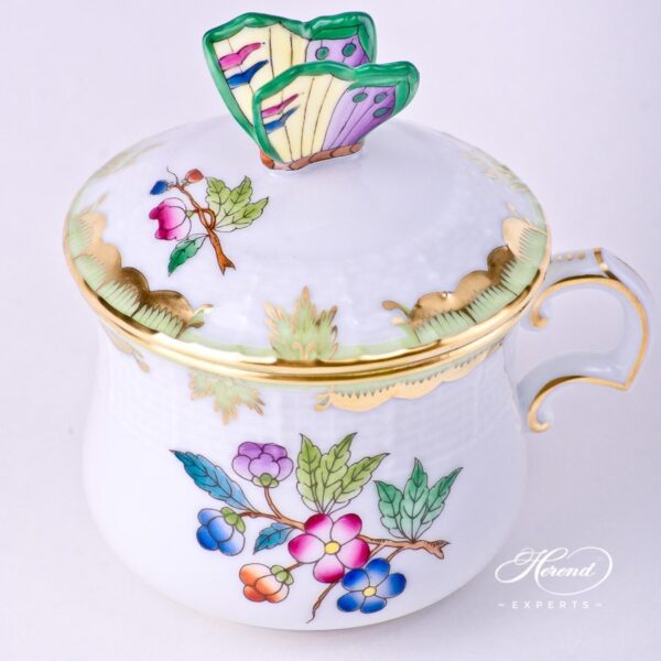 Cream Cup with Butterfly Knob 385-0-17 VBA Queen Victoria pattern. Herend porcelain