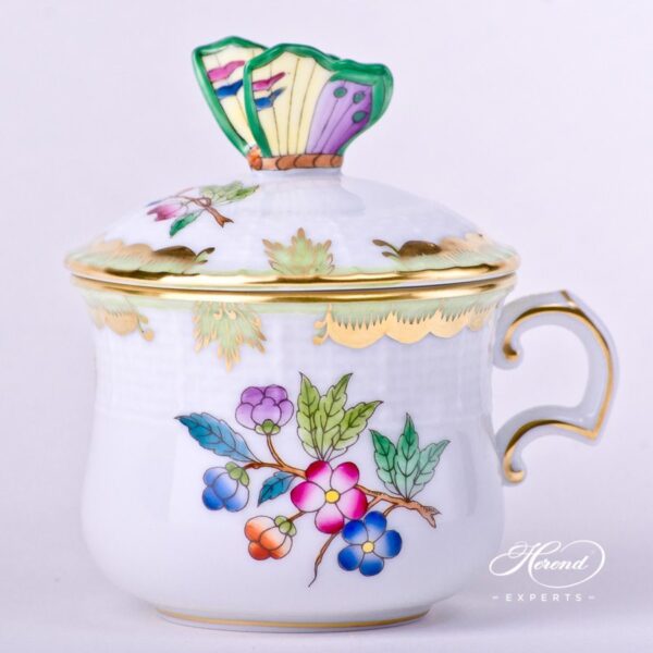 Cream Cup with Butterfly Knob 385-0-17 VBA Queen Victoria pattern. Herend porcelain