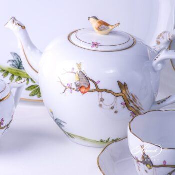 Tea Set for 2 People w. Dessert Plate - Herend Dream Garden REJA design. Herend fine china