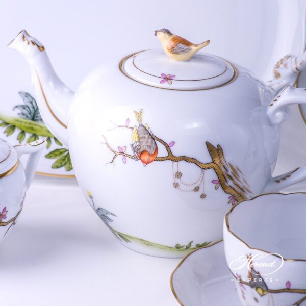 Tea Set for 2 People w. Dessert Plate - Herend Dream Garden REJA design. Herend fine china