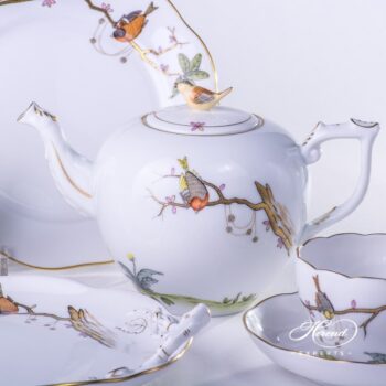 Tea Set for 2 People w. Dessert Plate - Herend Dream Garden REJA design. Herend fine china