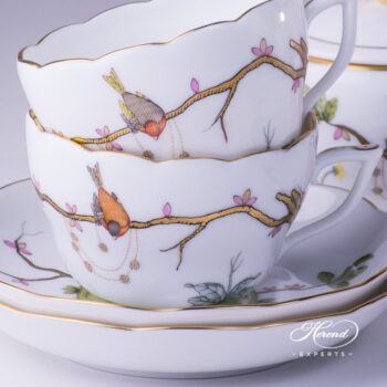 Tea Set for 4 People w. Dessert Plate - Herend Dream Garden REJA design. Herend fine china