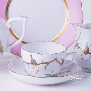 Tea Set for 2 People w. Cake Plate - Herend Dream Garden REJA design. Herend fine china