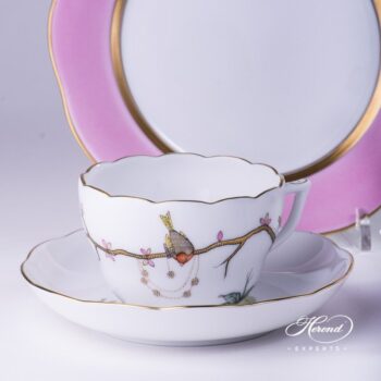 Tea Set for 2 People w. Cake Plate - Herend Dream Garden REJA design. Herend fine china