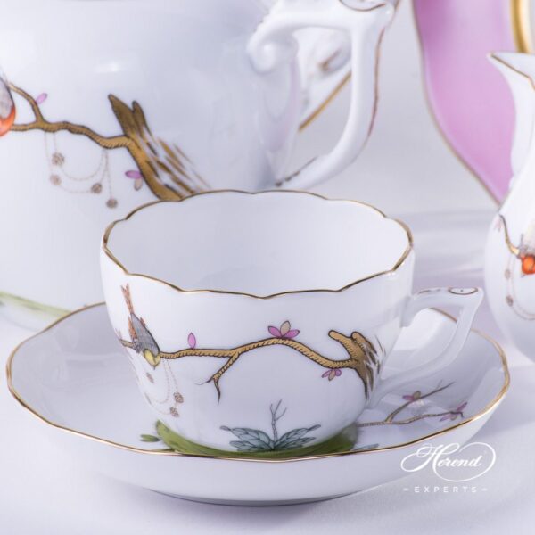 Tea Set for 2 People w. Cake Plate - Herend Dream Garden REJA design. Herend fine china