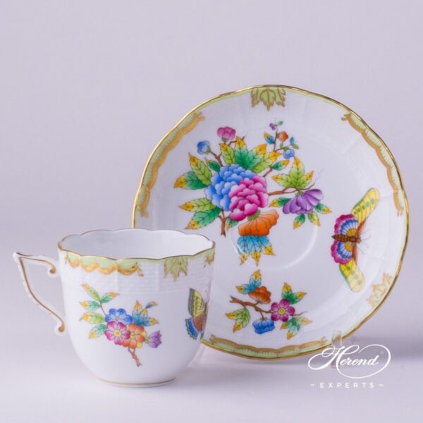 Coffee Cup with Saucer 706-0-00 VBO Queen Victoria pattern. Herend porcelain