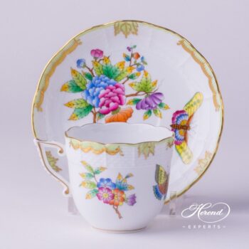 Coffee Cup with Saucer 706-0-00 VBO Queen Victoria pattern. Herend porcelain