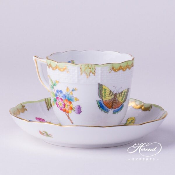 Coffee Cup with Saucer 706-0-00 VBO Queen Victoria pattern. Herend porcelain