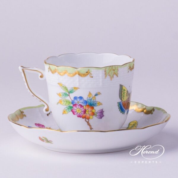 Coffee Cup with Saucer 706-0-00 VBO Queen Victoria pattern. Herend porcelain