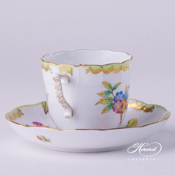 Coffee Cup with Saucer 706-0-00 VBO Queen Victoria pattern. Herend porcelain