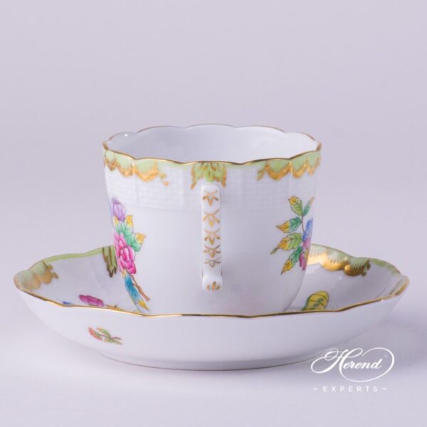 Coffee Cup with Saucer 706-0-00 VBO Queen Victoria pattern. Herend porcelain