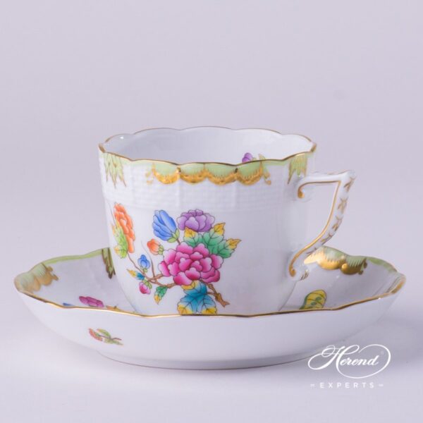 Coffee Cup with Saucer 706-0-00 VBO Queen Victoria pattern. Herend porcelain